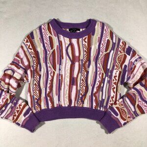 Forever21 Womens Medium "Coogi Style" Sweater Crop Multicolor Streetwear